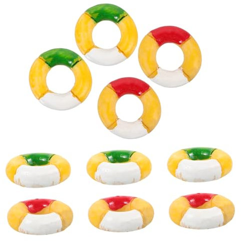 BESPORTBLE 10stücke Mini Schwimmring Dekoration Teiliges Für Miniaturhäuser Realistische Swimming Ring Foto Requisiten Bastelbedarf Grünes Rotes Design Für Kreative Szenen