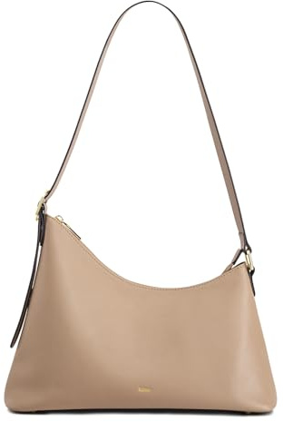 Kattee Hobo Bags for Women Trendy, Soft Leather Handbags and Purses, Shoulder Tote Curved Designer Bag with Card Pockets & Adjustable Strap, Khaki