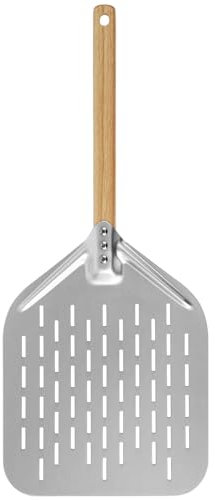 Foppla 12inch Aluminium Pizza Peel & Shovel, Non-Stick Reusable Pizza Paddle, Kitchen Oven Outdoor Grill Baking Essential Turner Server for Pizza Bread Party