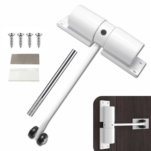 Chiudiporta automatico, chiudiporta da giardino regolabile, chiudiporta con 4 viti e leva di regolazione, chiusura automatica per casa, ufficio, camera da letto