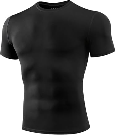 Niksa 1/2/3 Stück Funktionsshirt Herren,Kompressionsshirt Männer Kurzarm Sportshirt Rundhalsausschnitt Atmungsaktiv Laufshirt