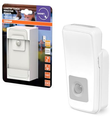 Osram Veilleuse LUNETTA TORCH, capteur et torche intégrés, 2W, 10lm, lumière blanc, blanc froid et blanc lumière du jour (3000 & 4000 & 6500K), prise UE intégrée, pour une utilisation en intérieur