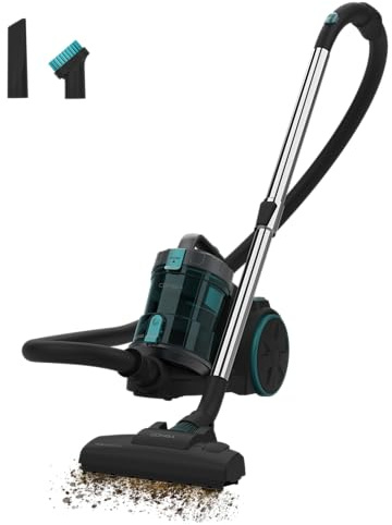 Cecotec Aspirador de Trineo sin Bolsa Conga Rockstar Cyclonic XL. 890W, Depósito Gran Capacidad 2.5L, Filtro Alta Eficiencia, Tubo Telescópico Metálico Ajustable y Accesorios para Muebles y Esquinas