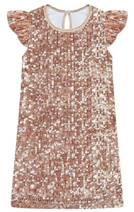 Lito Angels Mädchen Festkleid, 2–12 Jahre | Pailletten, Glitzer, Flügelärmel, Hochzeit, Geburtstagsfeier