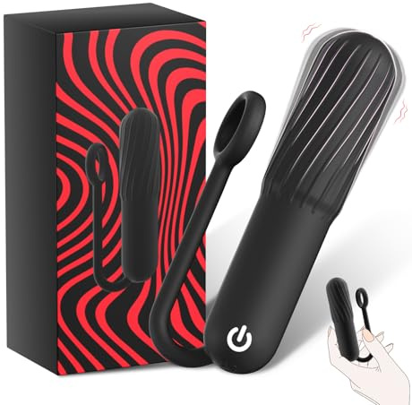 Mini Vibrator, Female Sex Toys Bullet Vibrator with Silicone Ring Pull & Spiral Textured Tip Portable Discreet Quiet 10 Vibrations Nipple and Clitoral Stimulator G-spot Vibrators Adult Toy for Couples