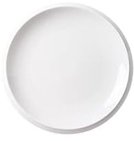Piatti Moderni Piatto da cucina for hotel 10 pollici, in ceramica, piccolo, rotondo, con bordo largo, basso, bianco puro, for club e ristoranti, piatto caldo, saltato in padella Piatto Fondi(12 in)