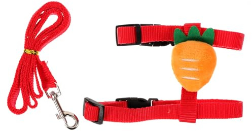 TOYANDONA Verstellbares Kaninchen Geschirr Set mit Leine Bequemes Verschleißfestes Haustiergeschirr für Kleine Kleintiere Komfortables Leichtes Zuggeschirr für Hasen Spaziergänge Draußen