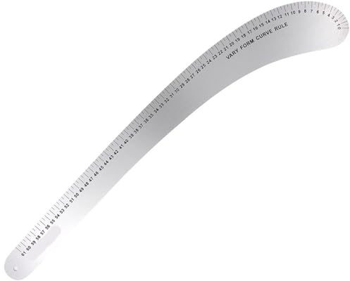 Stahllineal Kurvenlineal aus Metall for Nähen for Modedesign, Schnittmustererstellung und metrisches System, 32 cm, 48, 60(61cm)