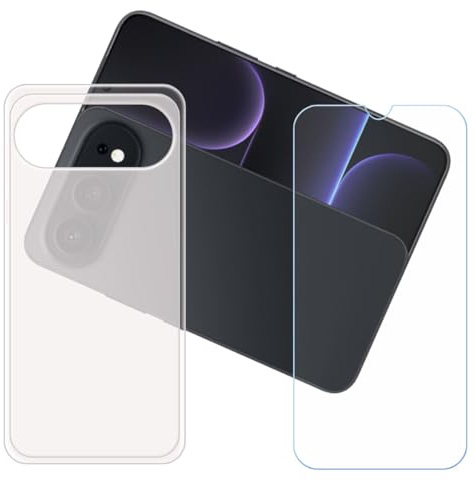 GYDQQKJ Funda para Honor 500 + Vidrio Protector de Pantalla Cristal Templado Film, Translúcido Suave TPU Silicona Cover Carcasa Caso Case para (6.55)