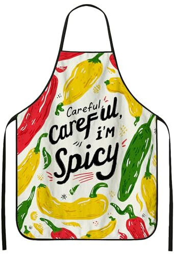 Delantal de cocina con diseño de chile colorido para cocinar, divertido regalo culinario para adultos, barbacoa de verano, Colorido, 24x31 Inch
