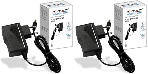 V-TAC Adaptador de Corriente 12V 18W 1,5A - Fuente de Alimentación para Cámaras, Tiras LED, Módems - Transformador 12V Doméstico para Pantallas, Equipos Electrónicos - Entrada AC 100-240V