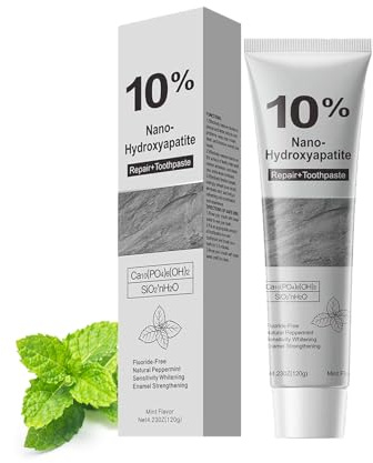 Hydroxylapatit tandkräm 10 %, nanohydroxiapatit tandkräm för remineralisering, blekande tandkräm för stark emalj, skydd och släta tänder – för daglig tandvård (1)