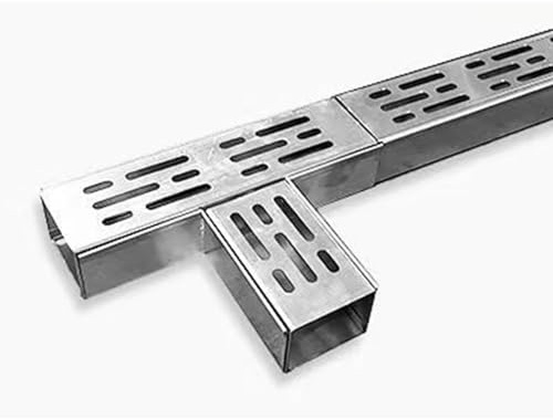 JUCCJUXIN Canale di Scarico Stretto in Acciaio Inossidabile 304, Canaletta Scolo Acqua Piovana, Canaletta Scolo Acqua Piovana, Filtri Lineari for Grondaie Giardino Terrazza(T,H5*W20CM/H1.97*W7.87IN)