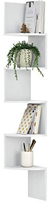 [en.casa] Stylisches Wandregal weiß matt im Retro-Design