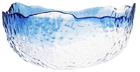 XCXDX Saladier en Verre Et Légumes en Verre Irrégulier, Soupe en Cristal De Forme Élégante, 1,4 L