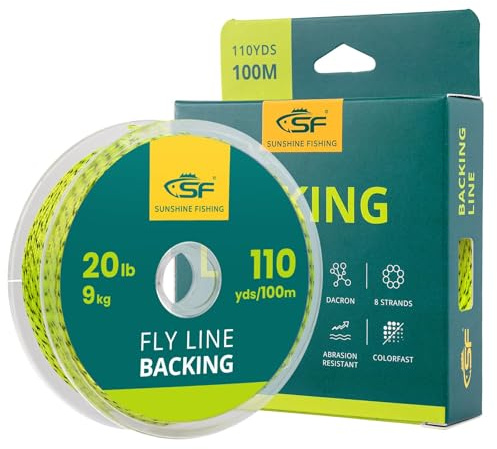 SF Línea de Respaldo de Pesca con Mosca Trenzada Línea de Trucha 20LB 100m / 108yds Fluo Amarillo/Negro