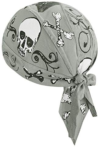 AfinderDE Unisex Modische Skelette Bandana Kopftücher Halstuch Schlauchtuch Biketuch UV Schutz Kopfband für Biking Fahrrad Motorrad Radsport (Grau)