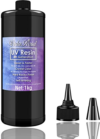 Resina UV Transparente 1kg de Curado Más Rápido, Sin Amarilleo, Pegamento Resina UV Curado Solar Ultravioleta para Moldes Hacer Joyas Joyería Manualidades Colgantes Pendientes Pulseras