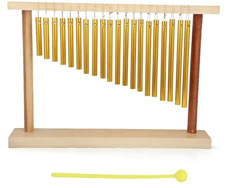 38.5x27.9x4cm/15.2x11x1.6inch 20-Tone Wind Chimes with Wind Chimes Hammer, 20-Note Percussion Chimes Single‑Row Table Top Wind Chime Musical Percussion Instrument with Mallet for Bar