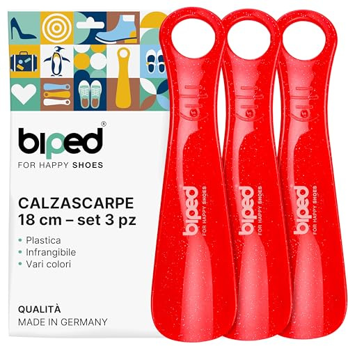 biped juego de 3 calzadores de plástico 18 cm – Mini cuernos de zapato de viaje ergonómicos – Accesorio práctico y compacto para niños y adultos z1570(rojo)