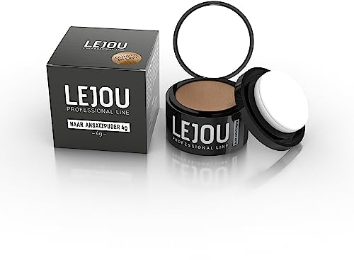 LEJOU Ansatzpuder für Haare und Bart dunkelblond - Haaransatz kaschieren in Sekunden, wasserfestes Haar Make-up, 4 g