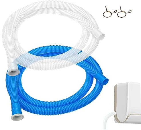2PCS Air Conditioner Drain Hose 16mm Universal 5.25ft Air Conditioner Drain Pipe with Clamp Washing Machine Drain Hose for Air Conditioner Washing Machine Accessories