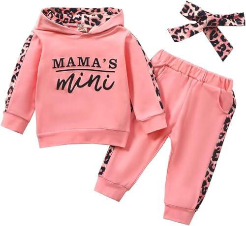 Juflam Neugeborene Baby Mädchen Kleidung Mama Sprüche Mama Mini Strampler Top Hose Outfit Set mit Stirnband