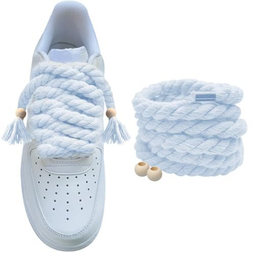Lopau Cordones de cuerda gruesa para zapatos Air Force 1, cordones gruesos de cuerda gruesa para Dunks, AF1, Air Jordan, cordones redondos de algodón de repuesto para accesorios personalizados