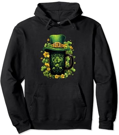 Chope à bière St Patrick Chapeau Leprechaun Fête irlandaise Sweat à Capuche