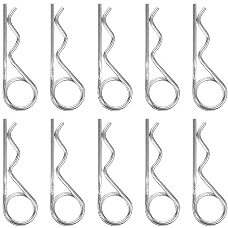HEMOTON 10st Federstift Klappstecker Mit Ring Scherbolzen Für Schneefräsen Haarnadel Kleiner Korb Mit Deckel Für Schneefräse Lynch-pin-verschluss Federstahl Öffner Metall