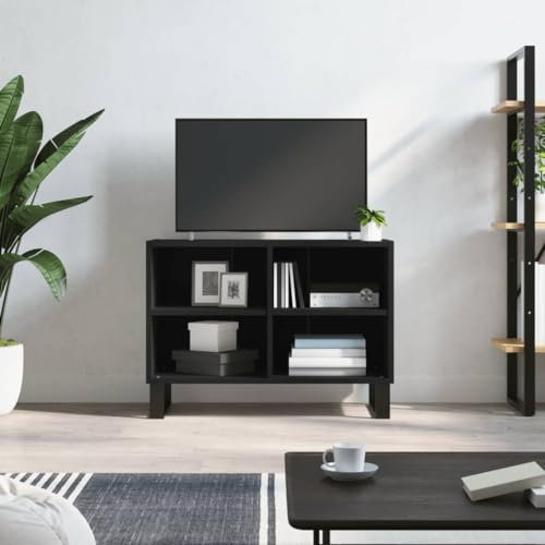 TJROO TV-Schrank, schwarz, 69,5 x 30 x 50 cm, Holz, mehrschichtig, Eisen, unter TV, TV-Schrank, TV-Schrank, Vitrine