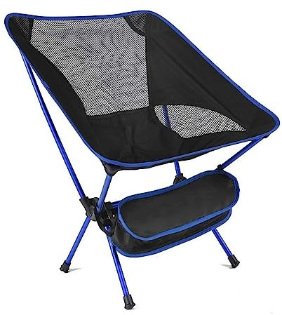 AMULONG Klappbarer Campingstuhl Ultraleichter Campingstuhl Mit Handtasche, Tragbarer Outdoor-Klappstuhl Für Picknick, Strand, Reisen, Wandern, Angeln Reisestuhl Faltstuhl Anglerstuhl(Dark Blue)