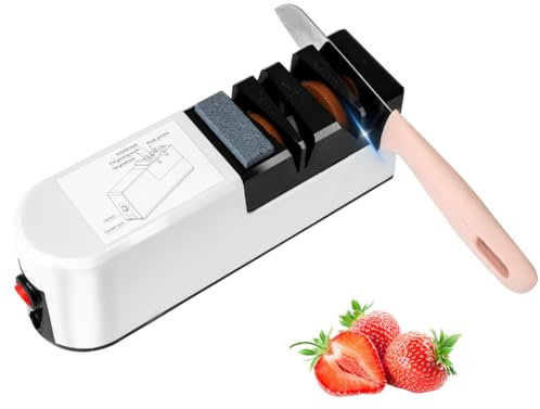 SOARFLY Messerschärfer Elektrisch, 5-in-1 Messerschärfer Profi mit Schleifstein, Einfach Elektrischer Messerschärfer, Messer Schärfer, Elektrische Messerschärfer für Raue und Feine