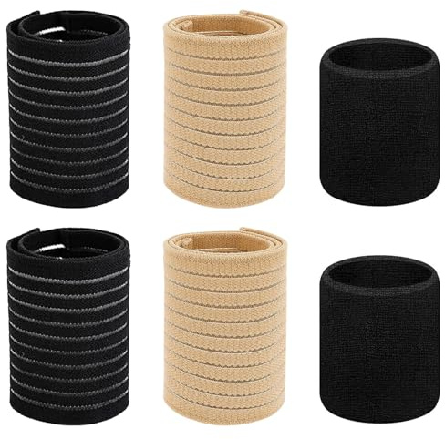 YOURKAY 6 Stück Handgelenkbandage Elastische Atmungsaktive Kompressionsbandage Verstellbar mit Klettverschluss für Sport Schweißbänder, Fitness, Karpaltunnel,Universal Handgelenkstütze Damen & Herren
