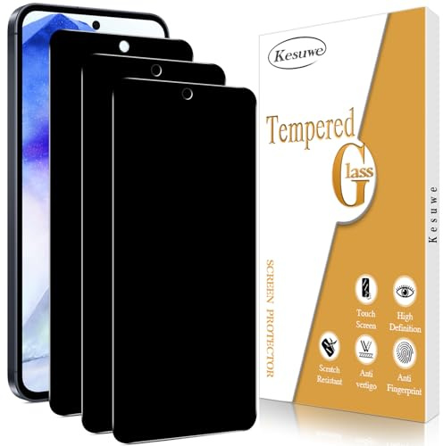 Kesuwe [3 Piezas] Protector Pantalla para Samsung Galaxy A56 5G, Dureza 9H Cristal Templado, Antiarañazos, Antihuellas, Fácil de Instalar, Sin Burbujas