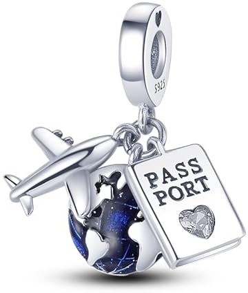 XWN Charm Anhänger Damen 925 Sterling Silber für Armband Charms Beads passend für Pandora Armband und Halskette, Kompatibel mit Europäischen Armbänder für Frauen Mädchen X2