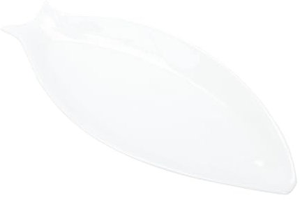DECHOUS Fish-Shaped Steamed Fish Plate White Dish Food Tray for Home Restaurant Appetizer Serving Plate Storage Platter for Fish Shaped Dishes
