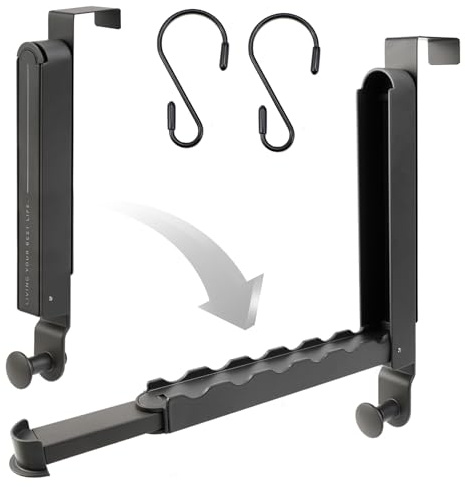 YICH Türgarderobe klappbar Metall Türhaken Kleiderhaken klappbar Türfalz Tasche für 6 Kleiderbügel Kein Bohren Erforderlich zu Sparen, Jacken, Mützen, Schals etc. Aufhängen