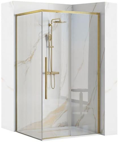 REA SOLAR CABINE DE DOUCHE 90X90 OR BROSSÉ CABINE DE DOUCHE CARRÉE
