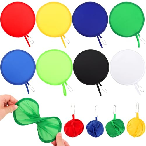 Bomtop 8 Pezzi Ventaglio Pieghevole da Borsetta, Ventaglio Rotondo Pieghevole Portatile, Ventaglio da Borsetta Piccolo in Stile Tinta Unita per Festival, Matrimonio, Compleanno, Decorazioni di Casa