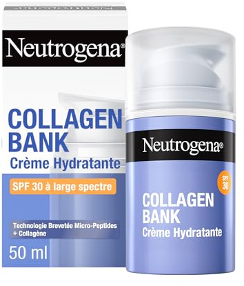 Neutrogena Collagen Bank Face Moisturiser with SPF 30, Daily Anti-Ageing Face & Neck Collagen Cream with Micro-peptides and Broad Spectrum SPF, for all skin types, 50ml