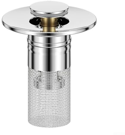 Zeroupshop Bathroom Sink Strainer with Brass Core Construction Basin Drain Filter Double Size Rubber Rings Anti Blocking Design for Washbasin Shower(F37)