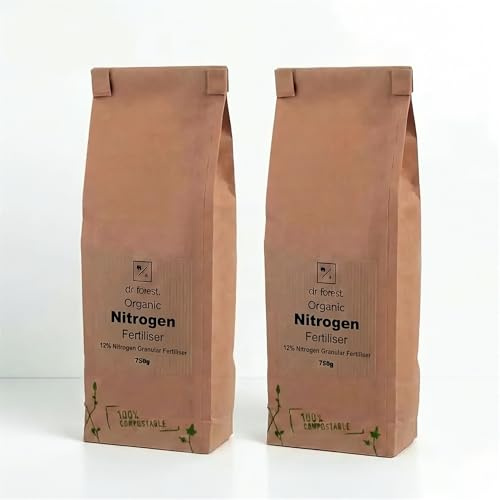 Dr Forest Organic High Nitrogen Fertiliser 1.5kg - 13% Nitrogen Plant Feed for Lawns and Leafy Vegetables - Plant-Based Slow-Release Granules for Strong, Green Leafy Growth