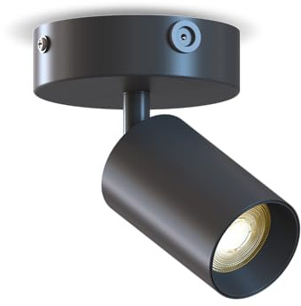 CALEX LED Deckenlampe, 1-flammig GU10 Spot, Deckenstrahler, Schwenkbar, Rund, Schwarz & Gold