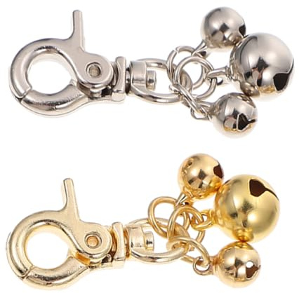 Toyvian 2 Pezzi Ciondolo Campanello per Collare Animali Domestici in Lega di Zinco con Anelli Multipli, Accessorio Versatile e Facile da Fissare per Cani e Gatti