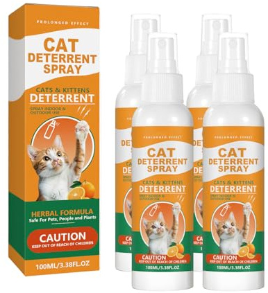 Cat Repellent Spray 100ml, Cat Deterrent Spray Indoor to Protect Furniture, For Indoor & Outdoor Use, Safe & Effective, Chewing and Marking,Non-Staining New Formula For Better Behavior Training (4)
