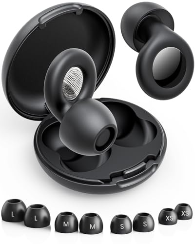 Ear Plugs for Sleep Noise Cancelling - Upgraded 45dB Ultra Soft Silicone Earplugs for Hearing Protection,Reusable&Washable Noise Reduce Earbuds 8 Ear Tips in 4 Size(XS, S, M, L) for Sleep,Focus,Travel