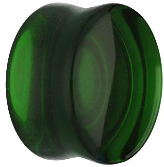 Treuheld® | Glas Ohr Plug | Dunkel-Grün | 11 Größen | Double Flared