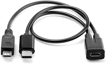chenyang Micro USB Buchse auf USB C＆ Micro USB Stecker Splitter Ladekabel Verlängerungskabel
