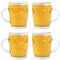 Glass Beer Tankards - Set of 4 | Old Fashioned Drinking Glasses | Perfect for Garden Bar & Home Drinking | Pint Size Tankards | M&W